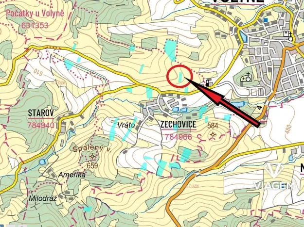 Prodej podílu pole, Volyně, 897 m2