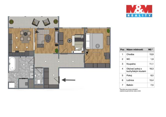 Prodej bytu 3+kk, Příbram - Příbram III, Průběžná, 70 m2
