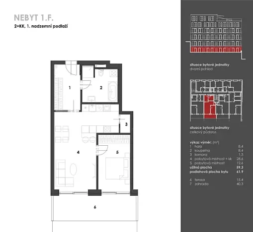 Pronájem bytu 2+kk, Brno, Leitnerova, 62 m2