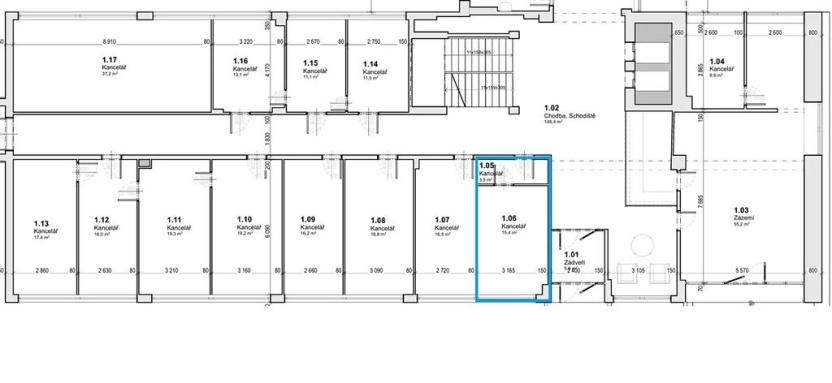 Pronájem kanceláře, Brno, Hněvkovského, 19 m2