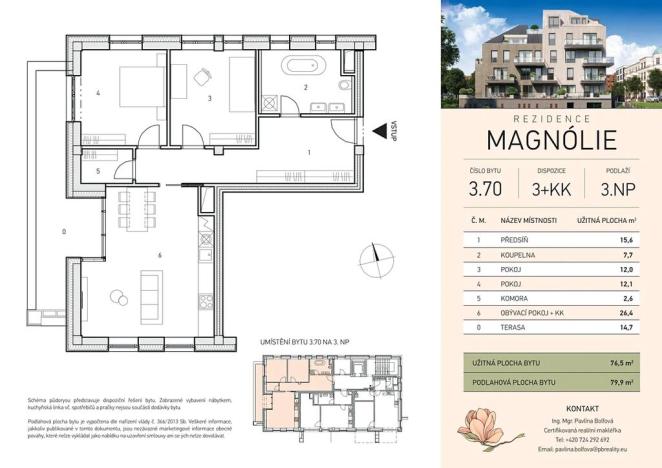 Prodej bytu 3+kk, Praha - Vysočany, U vysočanského pivovaru, 76 m2