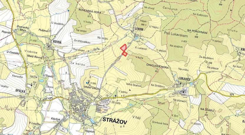 Prodej pole, Strážov, 13601 m2