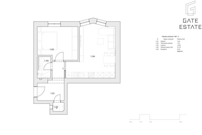 Prodej bytu 2+kk, Praha - Smíchov, U Klavírky, 45 m2