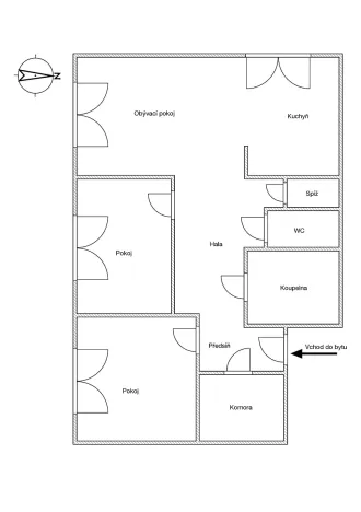 Pronájem bytu 3+1, Rosice, Komenského náměstí, 82 m2