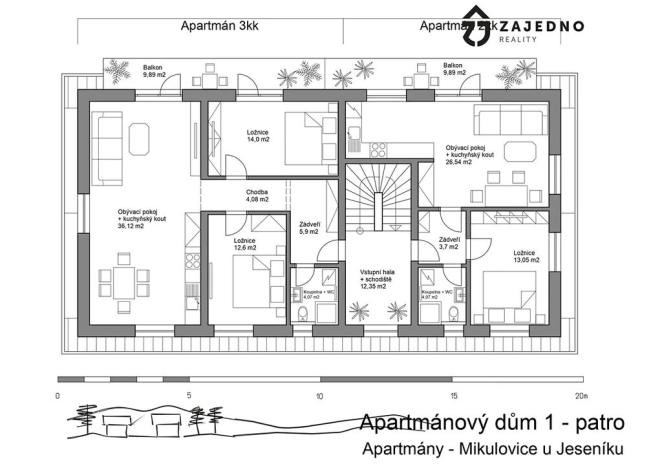 Prodej bytu 2+kk, Mikulovice, 41 m2
