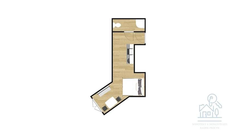 Pronájem bytu 1+kk, Škvorec, 21 m2