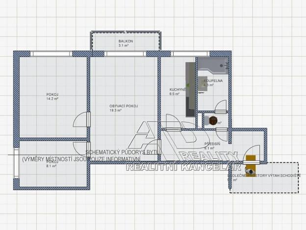 Prodej bytu 3+1, České Budějovice, L. M. Pařízka, 61 m2