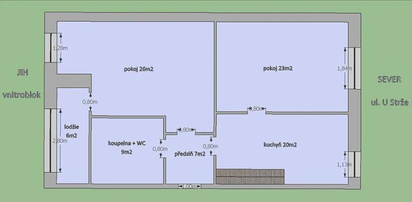 Pronájem bytu 2+1, Praha - Krč, U strže, 91 m2