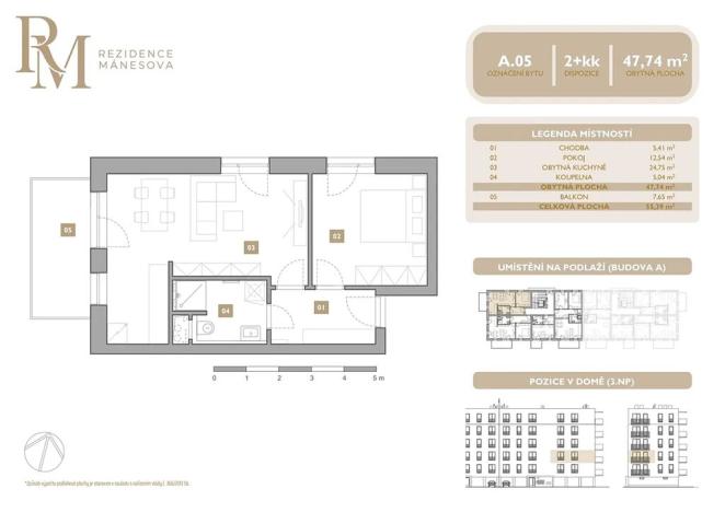 Prodej bytu 2+kk, Lipník nad Bečvou, Mánesova, 47 m2