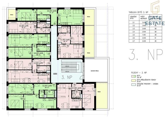 Pronájem bytu 2+kk, Bystřice pod Hostýnem, Sídliště, 53 m2
