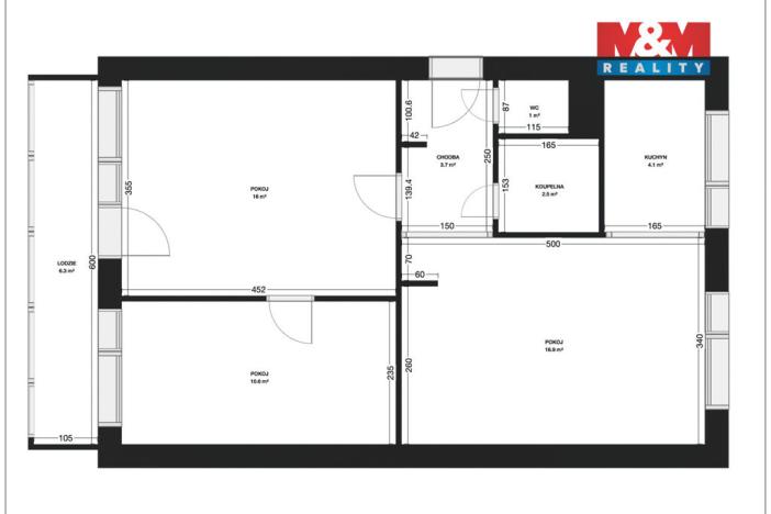 Prodej bytu 3+1, Pardubice - Polabiny, Lidická, 55 m2