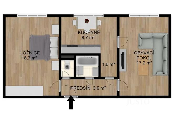 Prodej bytu 2+1, Písek, Dr. M. Horákové, 51 m2
