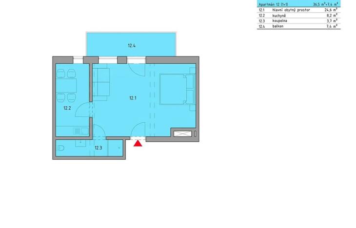 Prodej bytu 1+1, Bayerisch Eisenstein, Německo, Brennesstraße, 37 m2