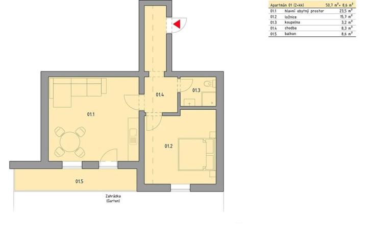 Prodej bytu 2+kk, Bayerisch Eisenstein, Německo, Brennesstraße, 51 m2