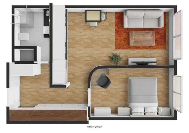 Pronájem bytu 2+kk, Praha - Chodov, Hráského, 46 m2