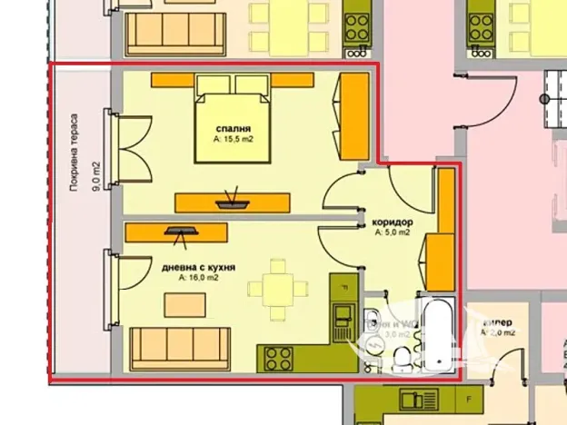 Prodej bytu 2+kk, Bjala, Bulharsko, 54 m2