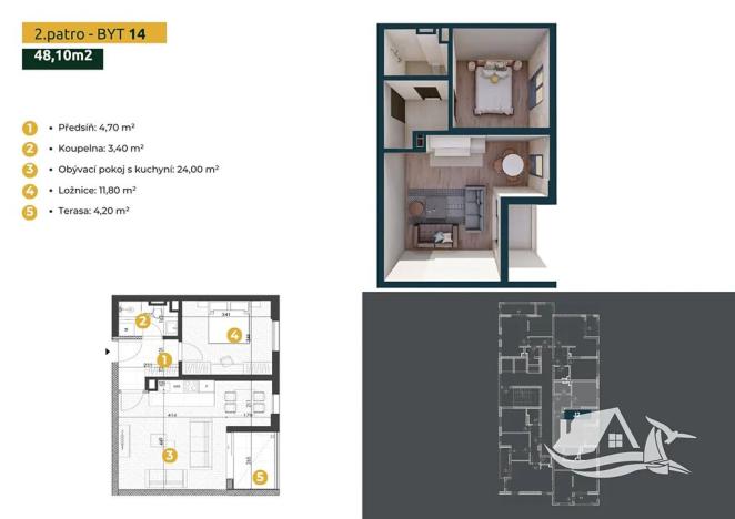 Prodej bytu 2+kk, Bar, Černá Hora, 43 m2