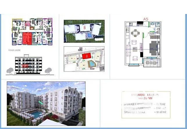 Prodej bytu 2+kk, Drač, Albánie, 61 m2