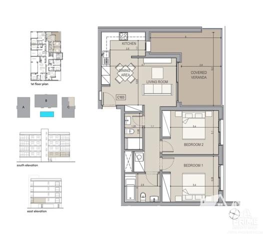 Prodej bytu 2+kk, Lemesos, Kypr, 52 m2