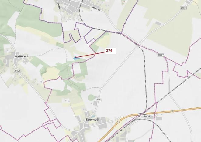 Dražba lesa, Jeviněves, 4557 m2