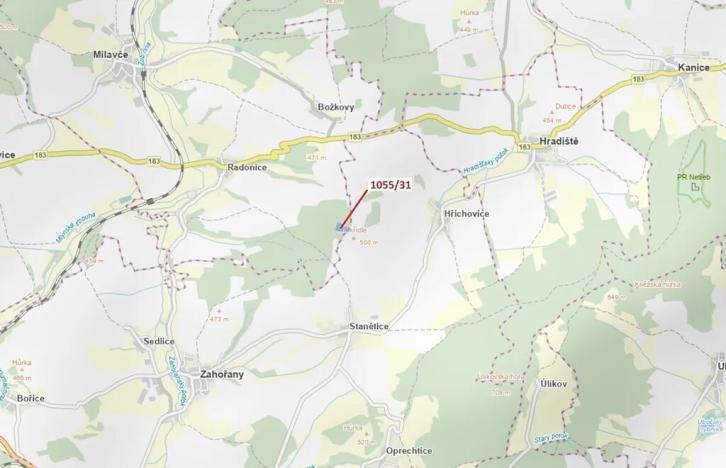 Dražba lesa, Milavče, 9168 m2