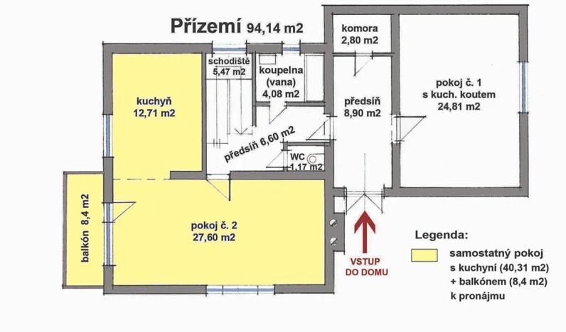 Pronájem pokoje, Praha - Stodůlky, Pod viaduktem, 40 m2