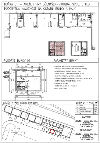 Pronájem výrobních prostor, Prostějov, Za Olomouckou, 250 m2