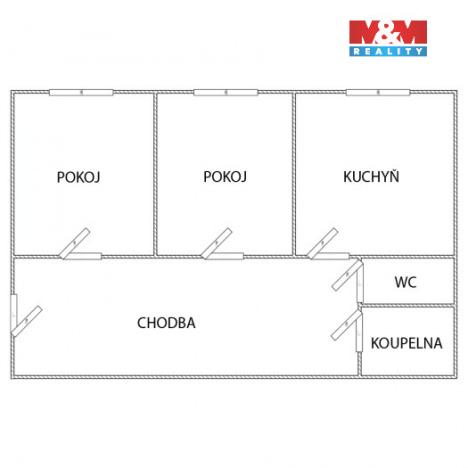 Pronájem bytu 2+1, Tržek, 49 m2