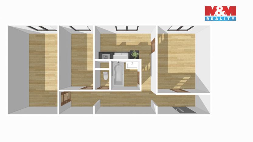 Pronájem bytu 3+kk, Milevsko, Čs. armády, 51 m2