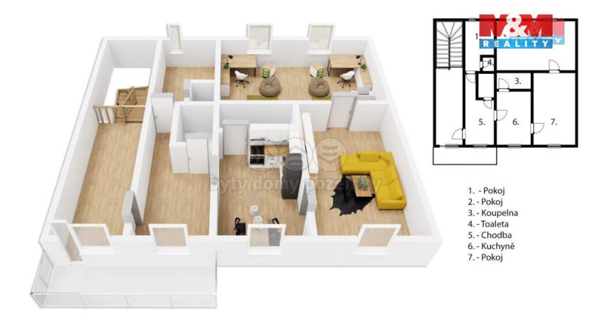 Prodej bytu 3+1, Ohnišov, 110 m2