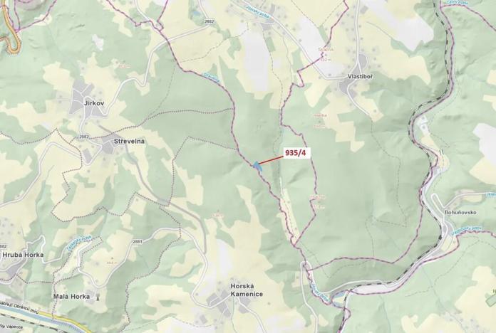 Dražba lesa, Jílové u Držkova, 3532 m2