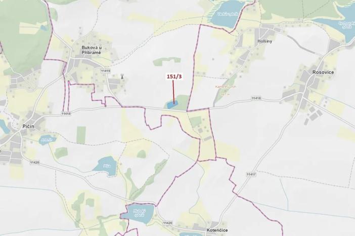 Dražba lesa, Buková u Příbramě, 9307 m2