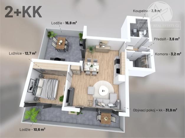 Prodej bytu 2+kk, Praha - Vysočany, Na výběžku, 54 m2