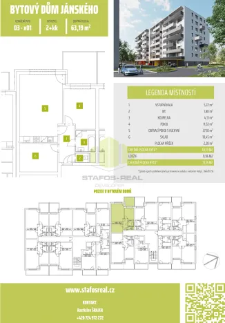 Pronájem bytu 2+kk, Olomouc, Janského, 63 m2