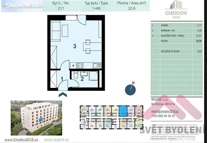 Pronájem bytu 1+kk, Praha - Chodov, Klapálkova, 33 m2