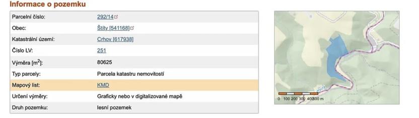 Prodej lesa, Štíty, 93672 m2