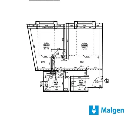 Pronájem bytu 2+kk, Praha - Bubeneč, U akademie, 40 m2