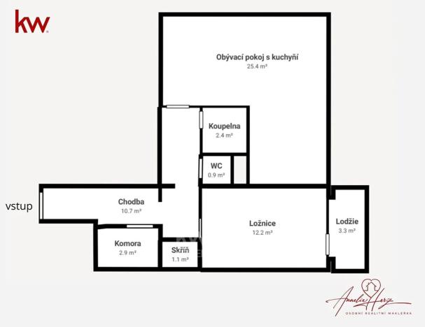 Pronájem bytu 2+kk, Praha - Strašnice, Křenická, 59 m2
