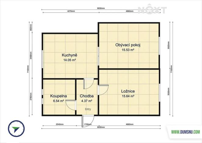 Pronájem bytu 2+1, Šumperk, 8. května, 56 m2