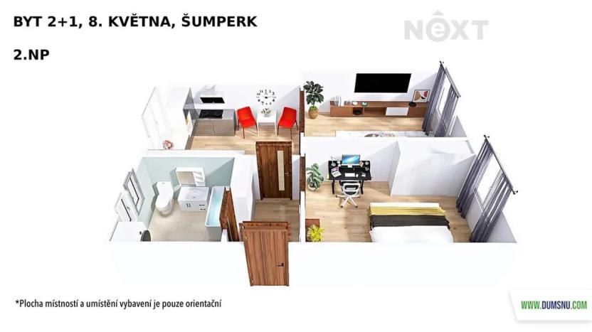 Pronájem bytu 2+1, Šumperk, 8. května, 56 m2