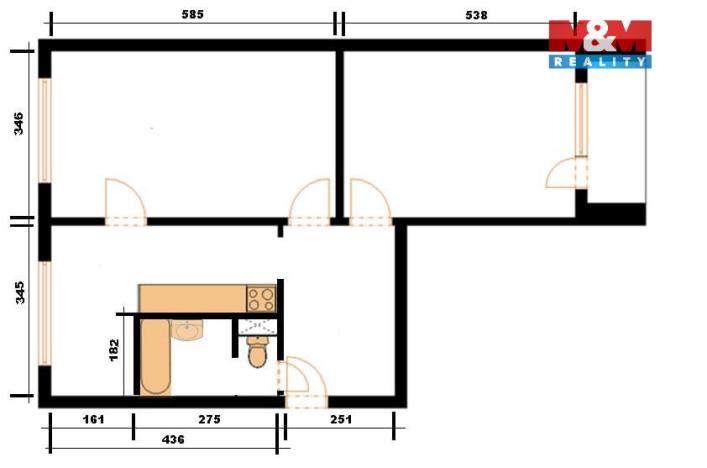 Pronájem bytu 2+1, Praha, Zárubova, 62 m2