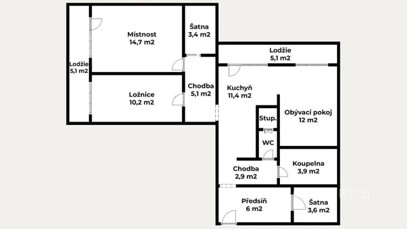 Prodej bytu 3+kk, Most, Brněnská, 81 m2