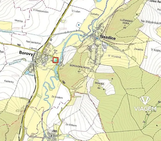 Prodej zahrady, Borovy, 2399 m2