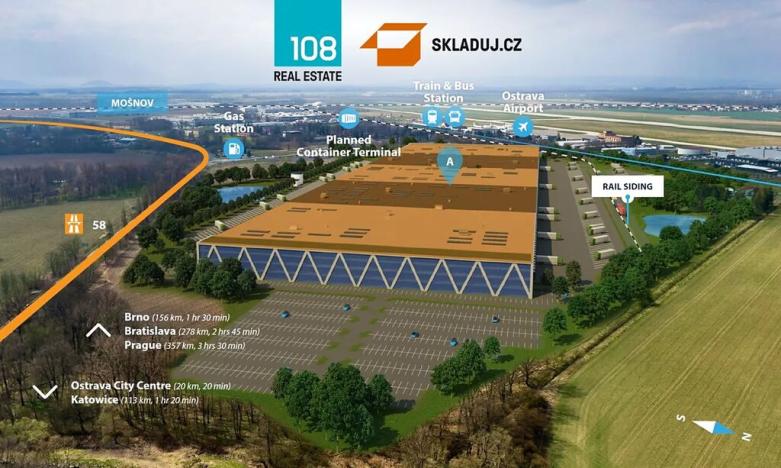 Pronájem skladu, Mošnov, 100000 m2