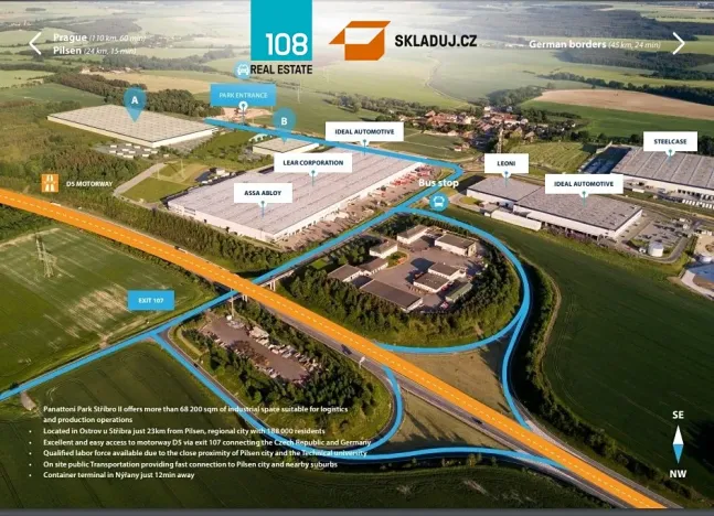 Pronájem skladu, Kostelec, 10000 m2