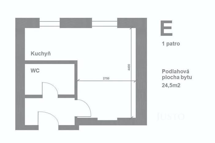 Pronájem bytu 1+kk, Písek, Mírové nám., 24 m2