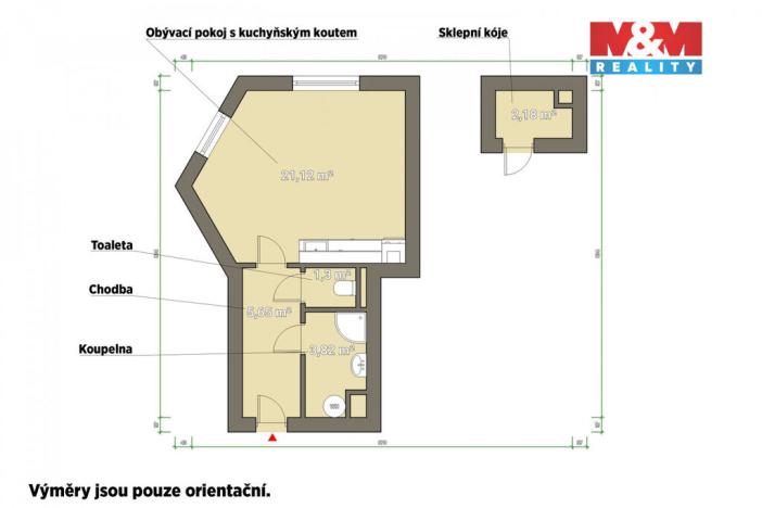 Pronájem bytu 1+kk, Nýřany, Benešova třída, 34 m2