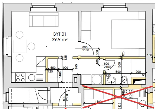 Pronájem bytu 2+kk, Praha - Čimice, Ke hřišti, 40 m2
