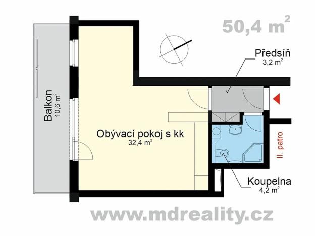 Pronájem bytu 1+kk, Jihlava, 51 m2