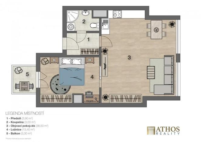 Pronájem bytu 2+kk, Brno, Křenová, 59 m2